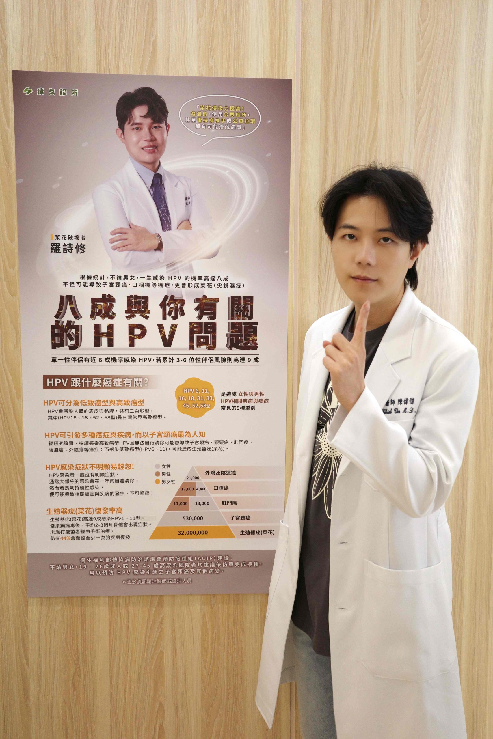 津久診所羅詩修、陳偉傑醫師為2026HPV疫苗公益大使