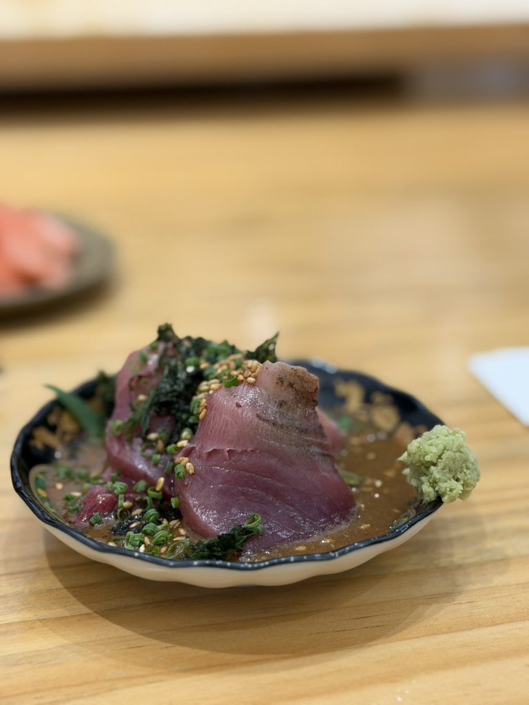 若割烹炙燒鮪魚刺身佐山葵