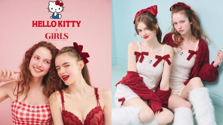 Hello Kitty × GiRLS by PEACH JOHN 聯名內衣與居家服形象照