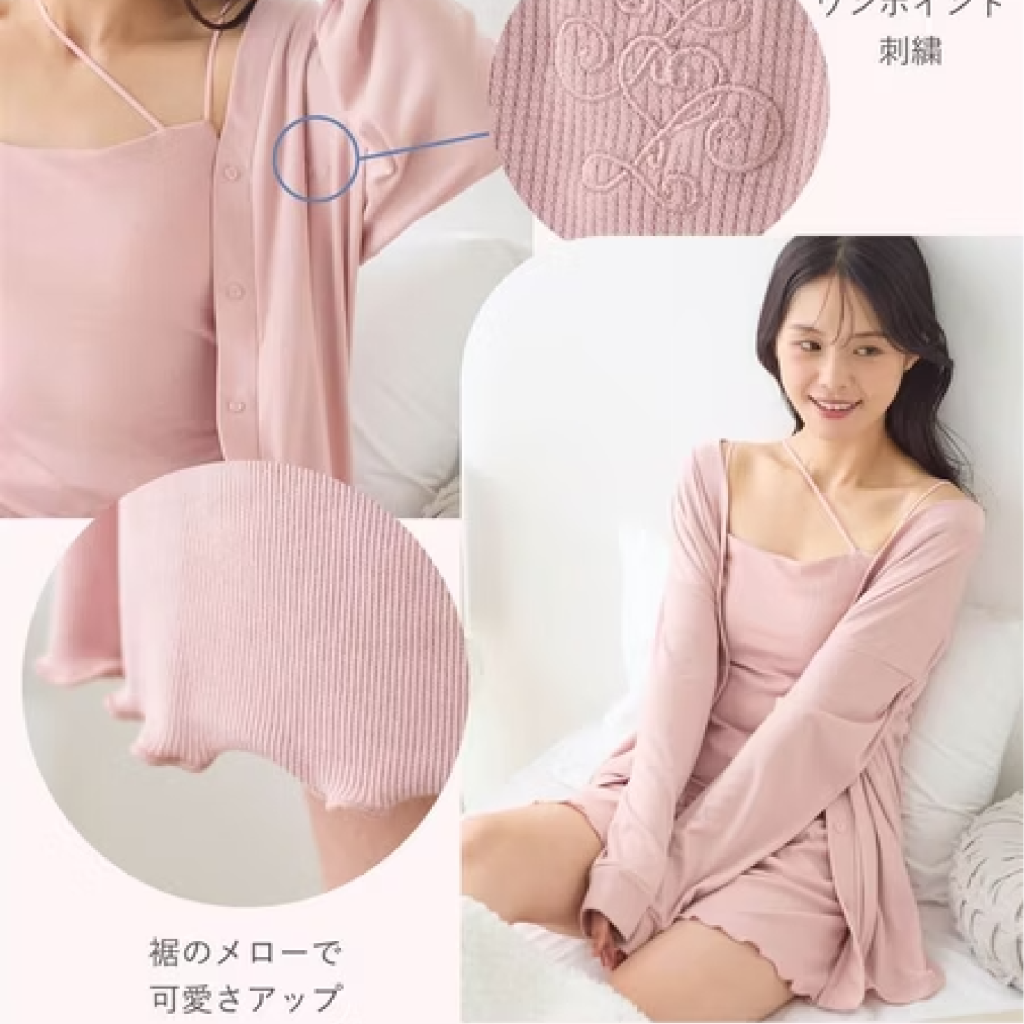 tutuanna 粉色居家服與細肩帶睡衣穿搭示範